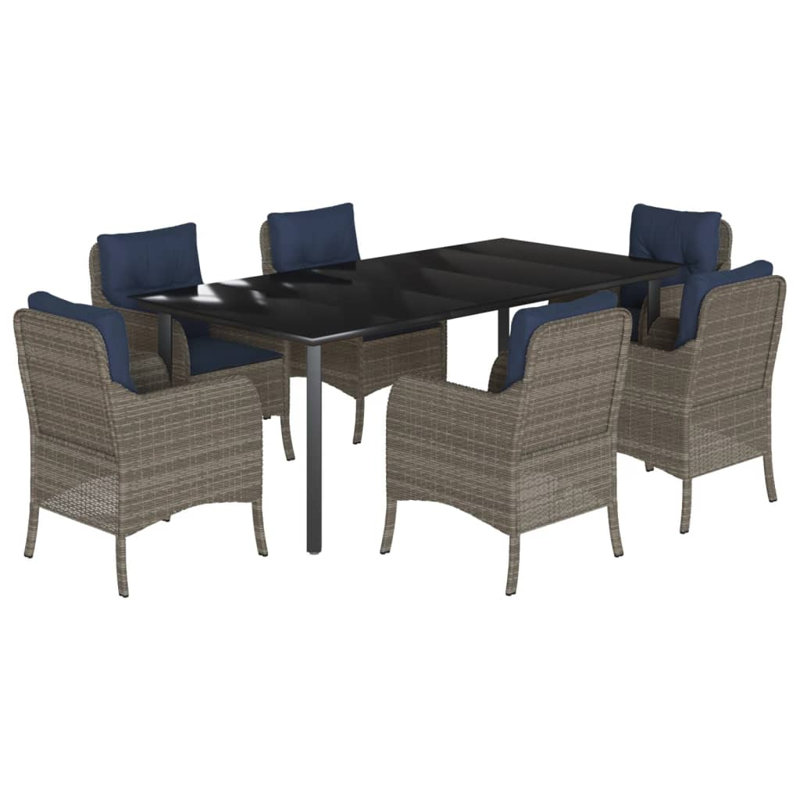 6 - Person Patio Dining Set with Rectangular Table , Cushions Included