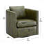 Fauteuil d'appoint cylindrique à fonction rotative - vert recouvert de cuir synthétique pour patio extérieur-1194396549