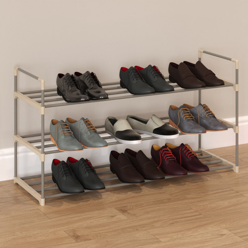 Free Standing Shoe Racks- 2 Three-Tier Shoe Organizer Shelves with Space for 36 Pairs