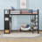 Metal Loft Bed With 2 Drawers, Shelves And Pegboards-1722711333