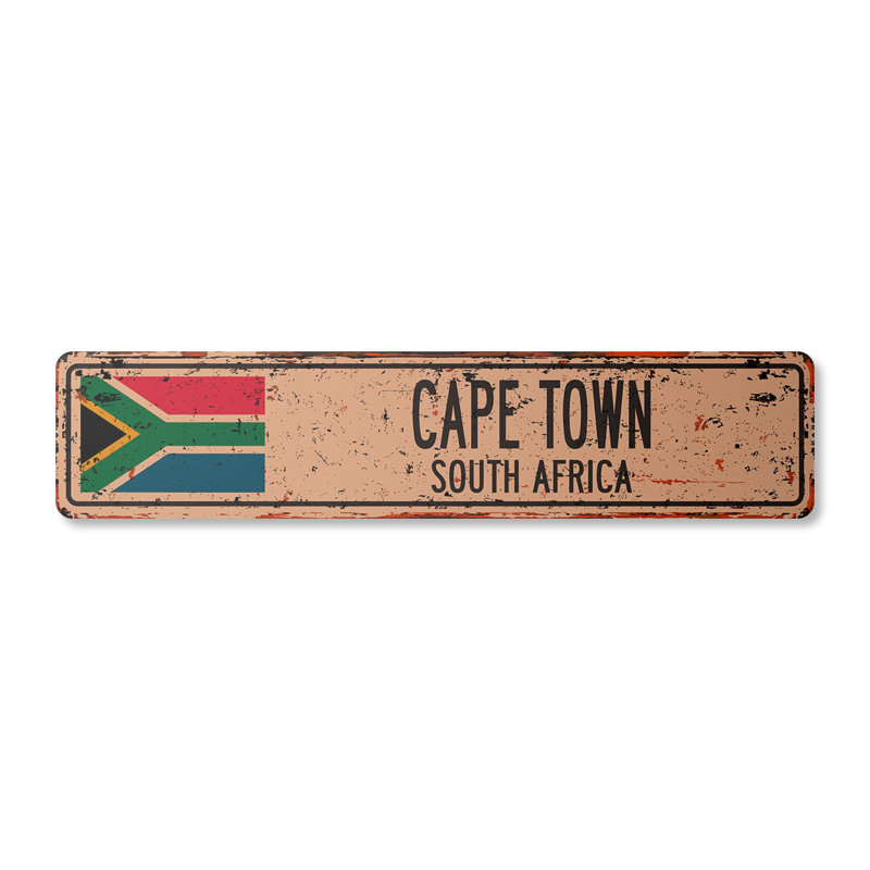 Plaque de rue Cape Town en aluminium 4 po x 18 po