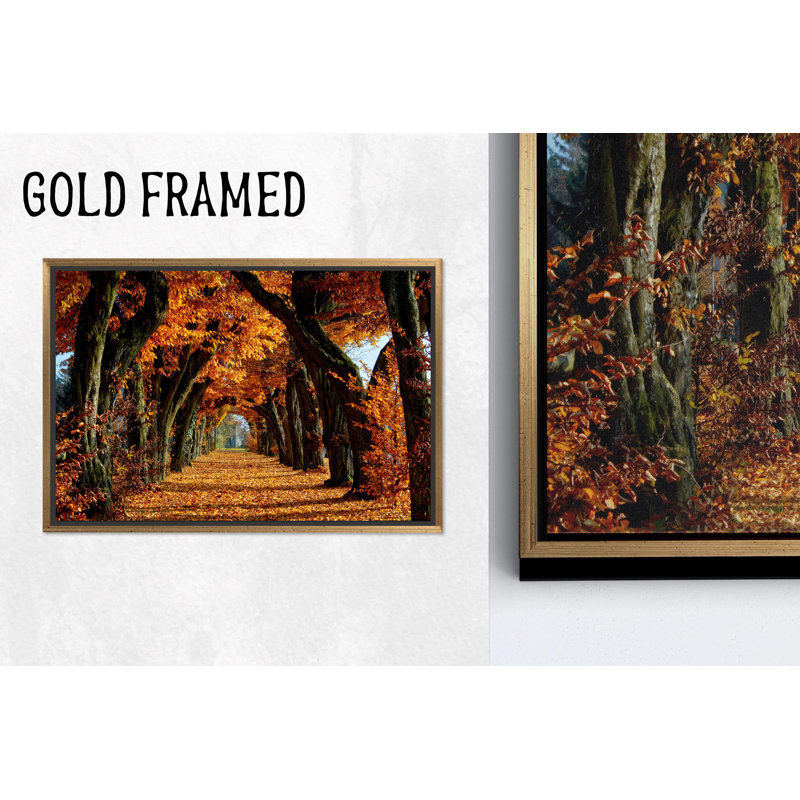 Arbre d'automne, art mural sur toile, verre imprimé élégant, 19,8 po de hauteur x 27,6 po de largeur