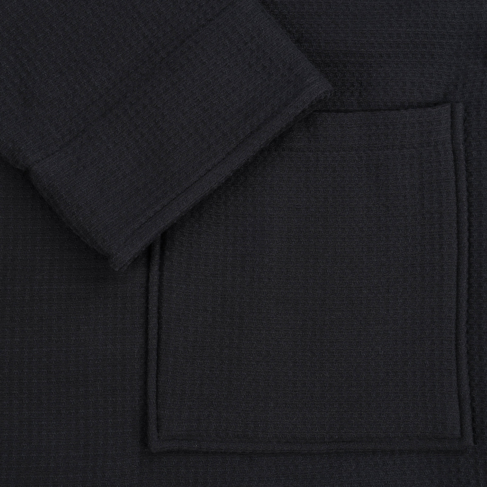 McPhail Waffle Weave Bathrobe, M, Black