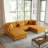 Seemab 5 - Piece Upholstered Orange Corduroy Modular Sectional with Pillow Back and Removable Ottoman-1357576014-1348314284