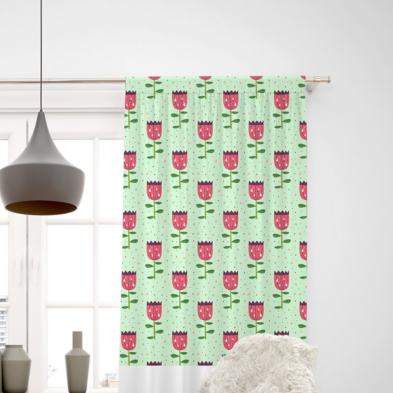Panneaux de rideaux semi-transparents à motif floral, L 40 po x L 52 po