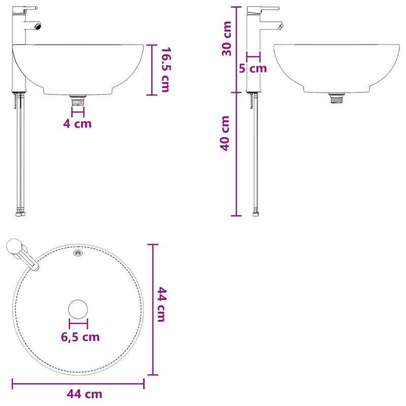 Belfry Bathroom 440mm W Metal Sink, Chrome