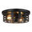 11"d 2-light Black Motion Sensor Flush Mount Ceiling Light With Open-air Design, 360° Detection, Adjustable Timer