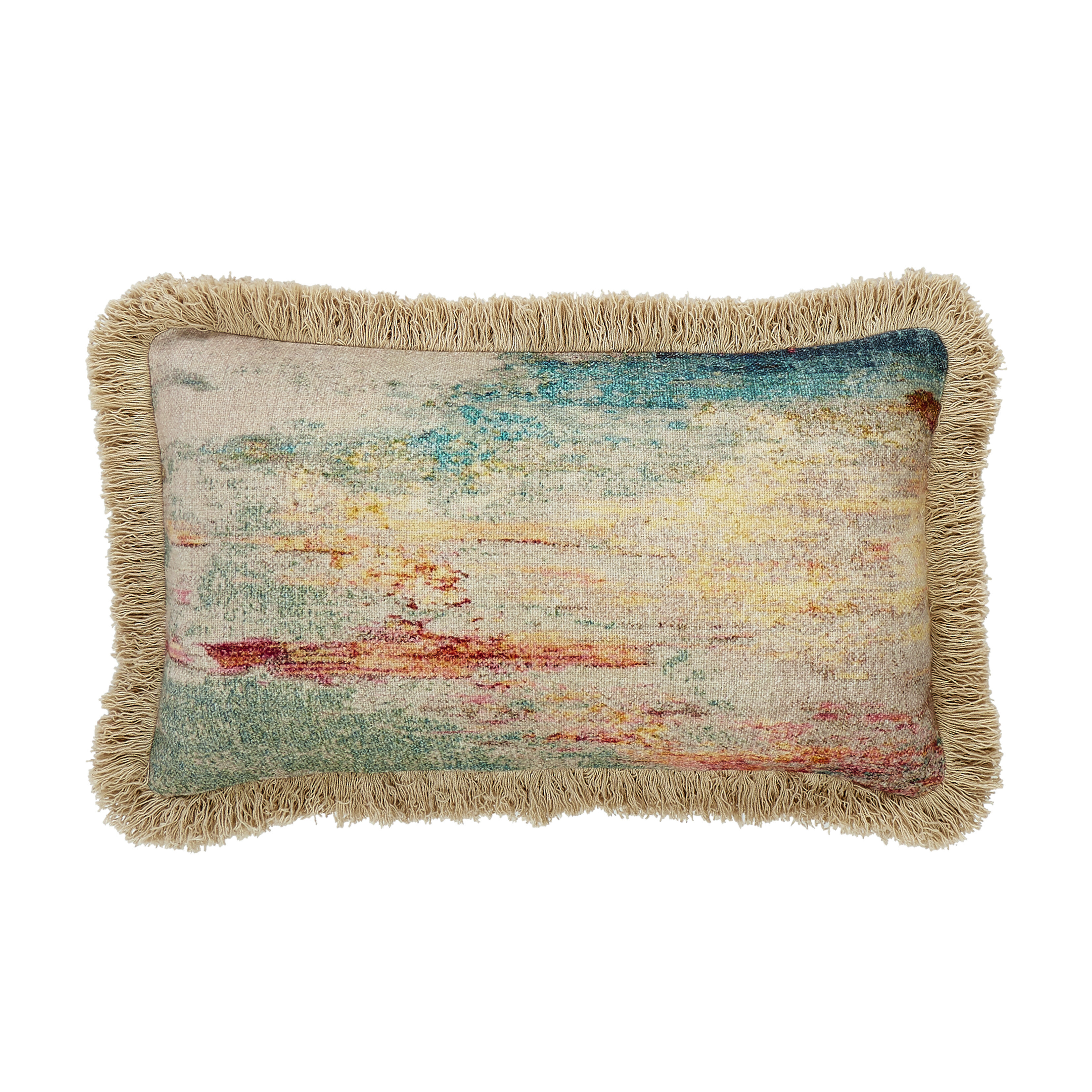 Tatonka Fringed Linen Throw Pillow