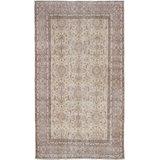 Tapis en laine noué la à la main one-of-kind avant 1900 crème 4 pi 8 po x 8 pi 9 po Serna