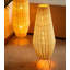 Luminaire de plancher conique en rotin tissé