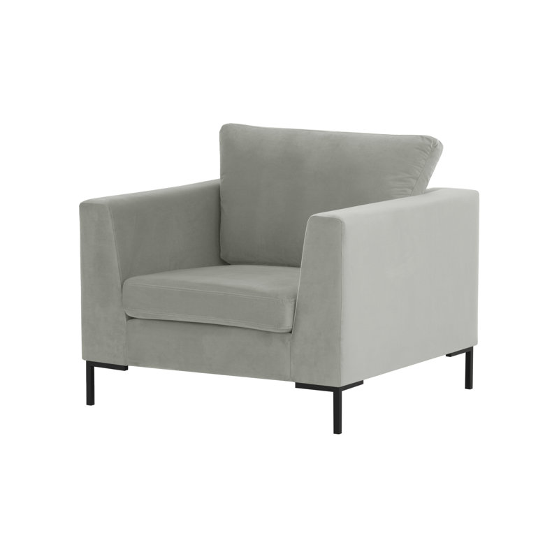 Holiday Velvet Armchair, Light Grey