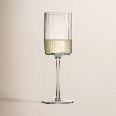 Elle Ribbed White Wine Glass