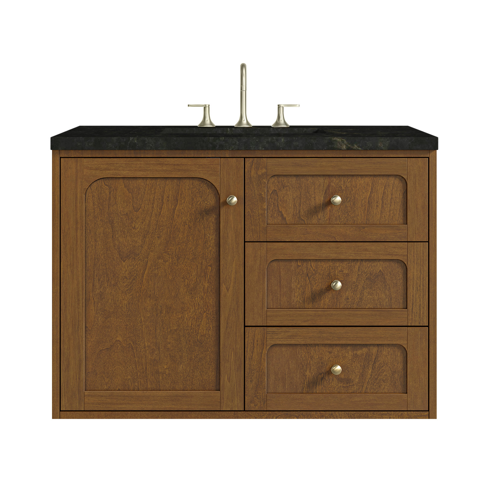Laurent 36'' W Single Vanity, 8" Widespread, Phantome, Honey Brown