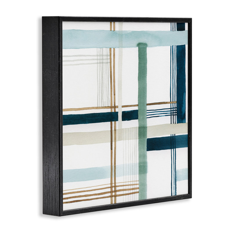 Soft Woven Pattern White Framed Giclee Art by Grace Popp, Midnight Black Framed Giclee, 24" H x 24" W