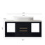 Meuble-lavabo mural moderne 39,4 po avec lavabo ovale en céramique, armoire en bois massif multicouches et tiroirs à fermeture en douceur pour la vie urbaine