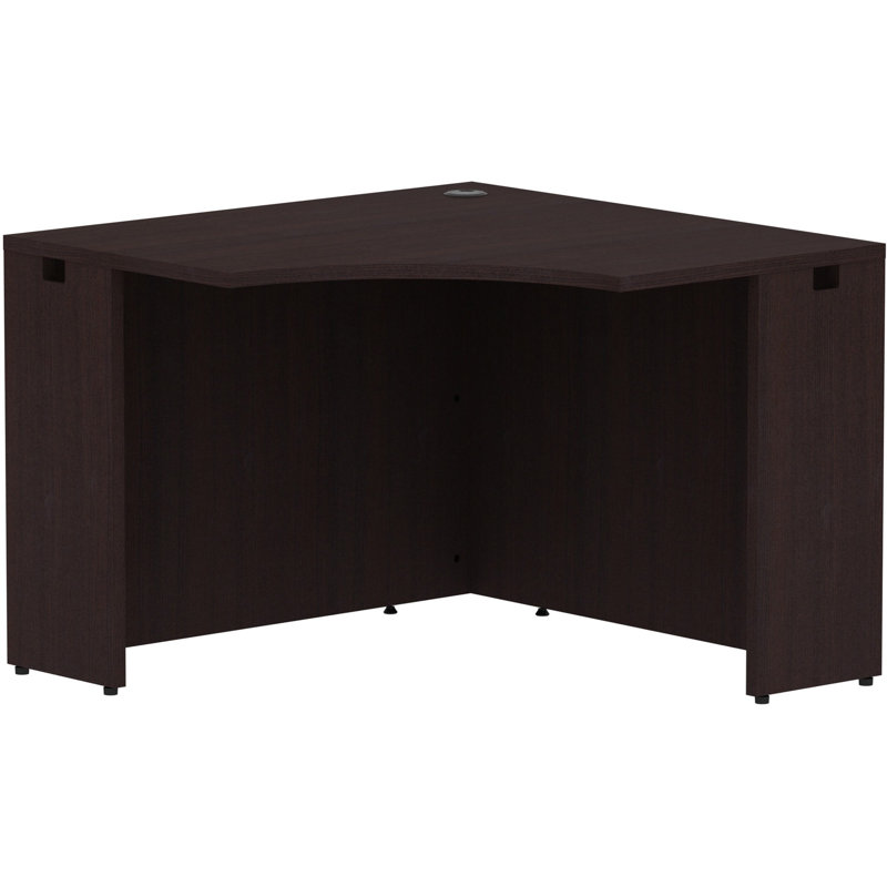 Bureau en stratifié gris anthracite Orlanda, Espresso