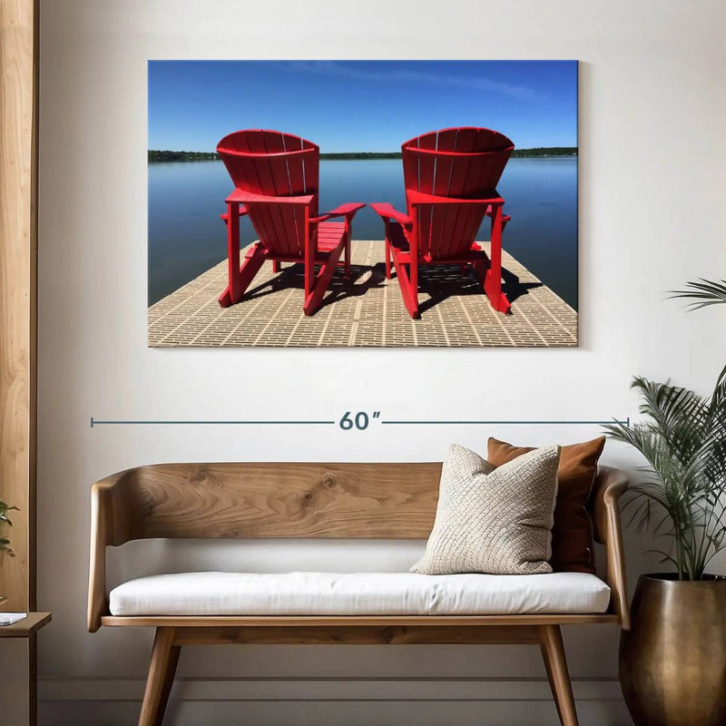 Chaises Adirondack rouges Mehar, H 32 po x l 48 po