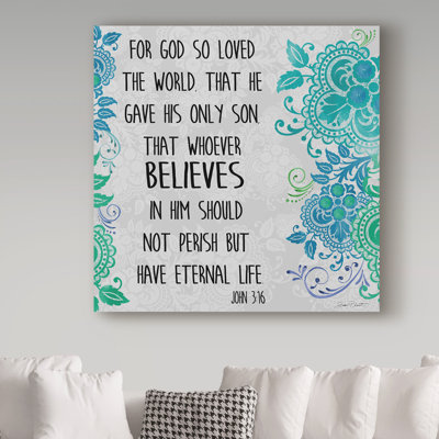 Deagen «Paisley Bible Verse 1», art textuel sur toile tendue