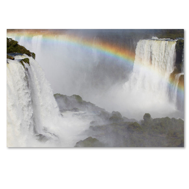 Robert Harding Waterfall Canvas Print with Rainbow