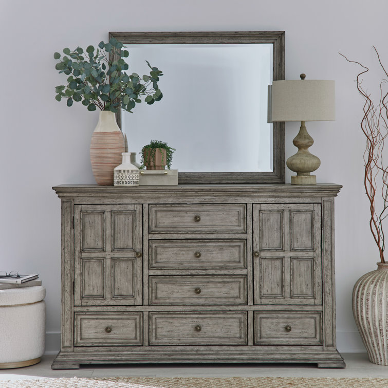 Temple Cloud 6 Drawer Dresser with Mirror