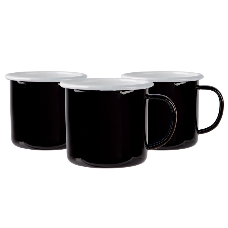 Enamelware Camping Mug, Black, 6