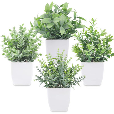 Paquet de 4 plantes artificielles en pot pour la maison