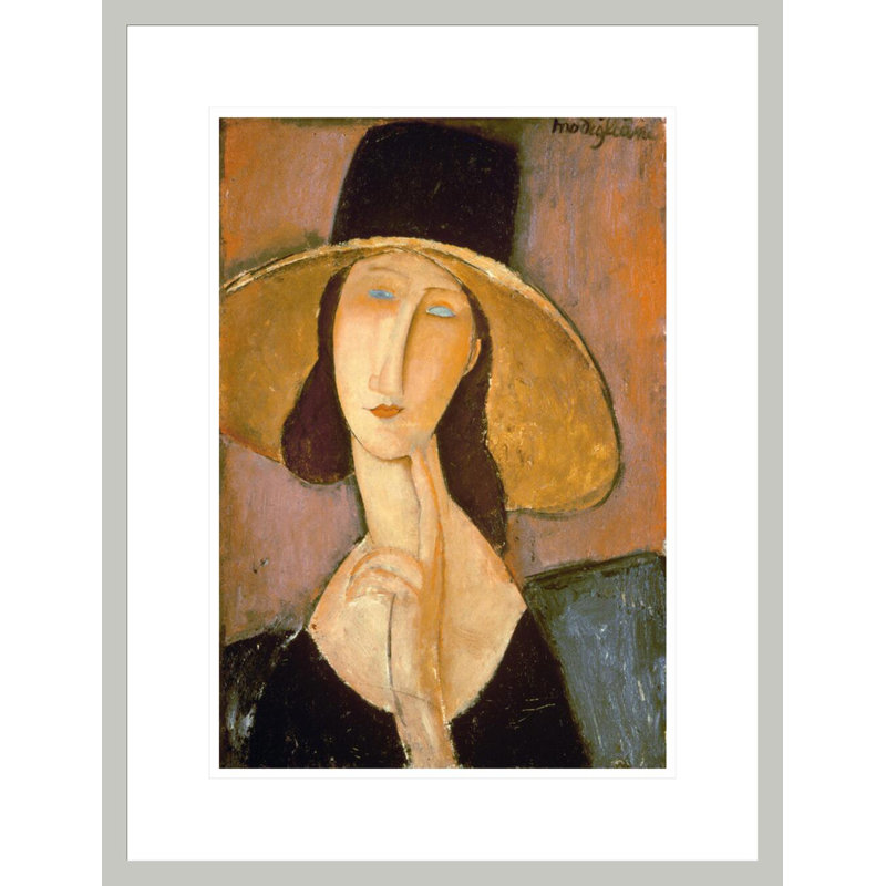 «Head of a Woman» par Amedeo Modigliani - Reproduction giclée encadrée, 21.75" H x 16.74" W