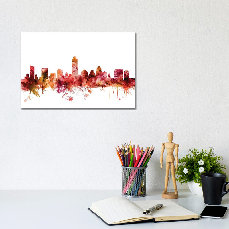 Austin, Texas Skyline by Michael Tompsett - Wrapped Canvas Gallery-Wrapped Canvas Giclée, 20.32 cm H x 30.48 cm W