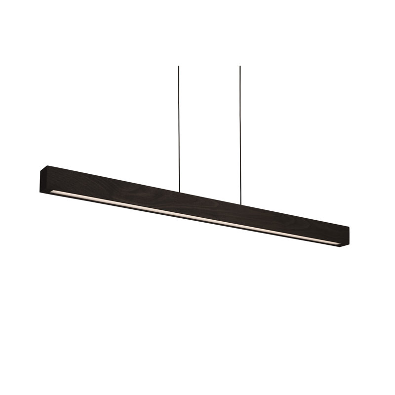 Una 1 - Light LED Kitchen Island Pendant - Downlight Only, 4000K, White Washed Oak, 2.75" H x 48" W x 2" D