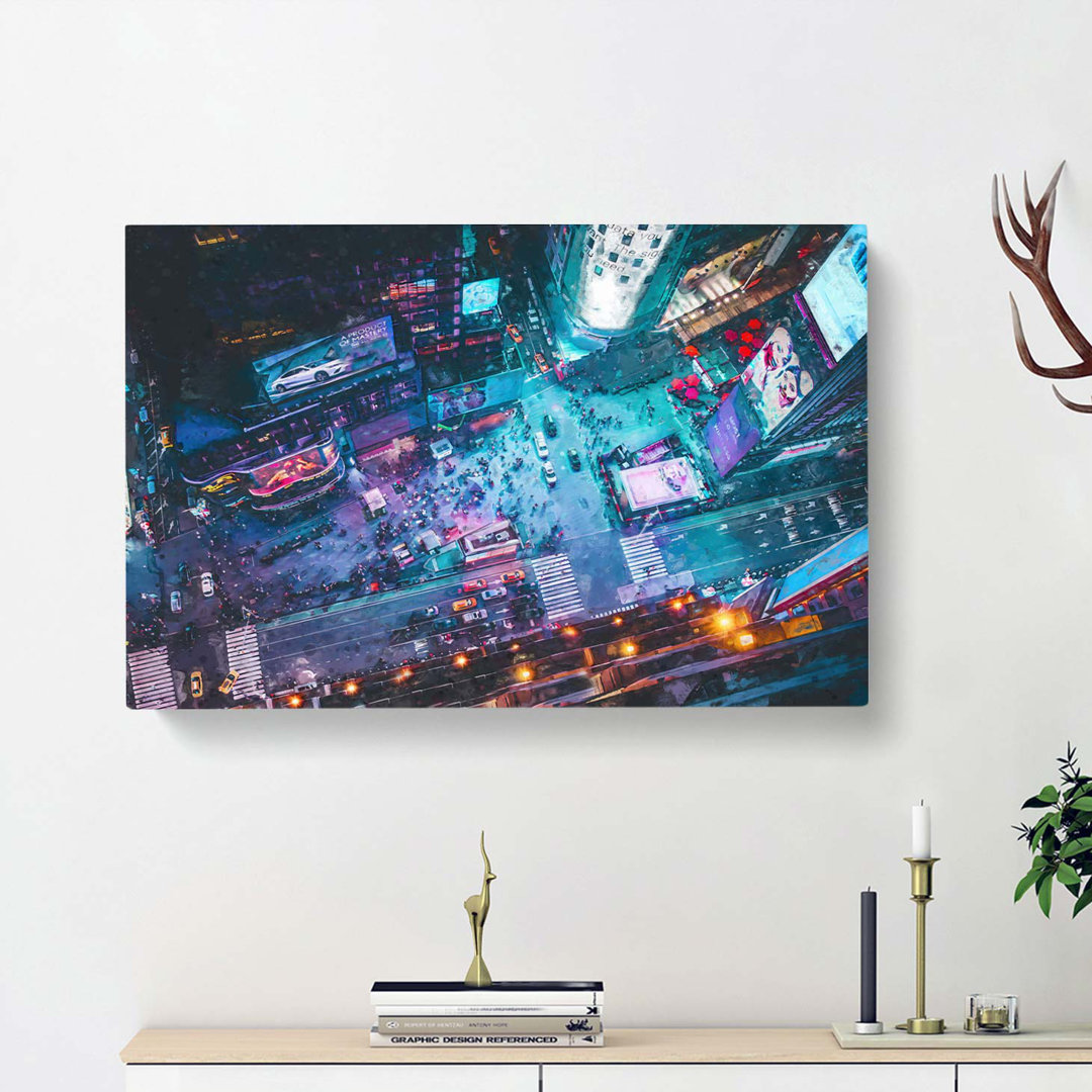 High Above Times Square in Abstract - Wrapped Canvas Graphic Art Print