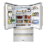 ZLINE 36" Autograph Edition 22.5 cu. ft Freestanding French Door Refrigerator with Ice Maker in Fingerprint