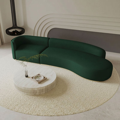 Canapé Banana, canapé incurvé recouvert de tissu Babyface, canapé de salon moderne moelleux avec sièges profonds et confortables