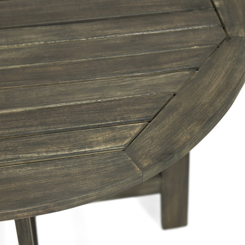 La table en bois gris demi-ronde, pliable pour faciliter l'arrangement gris, ajoute de l'esthétique à l'espace