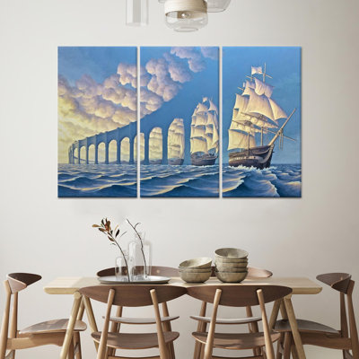 «Sky Bridge», reproduction d'art sur toile, voilier surréel