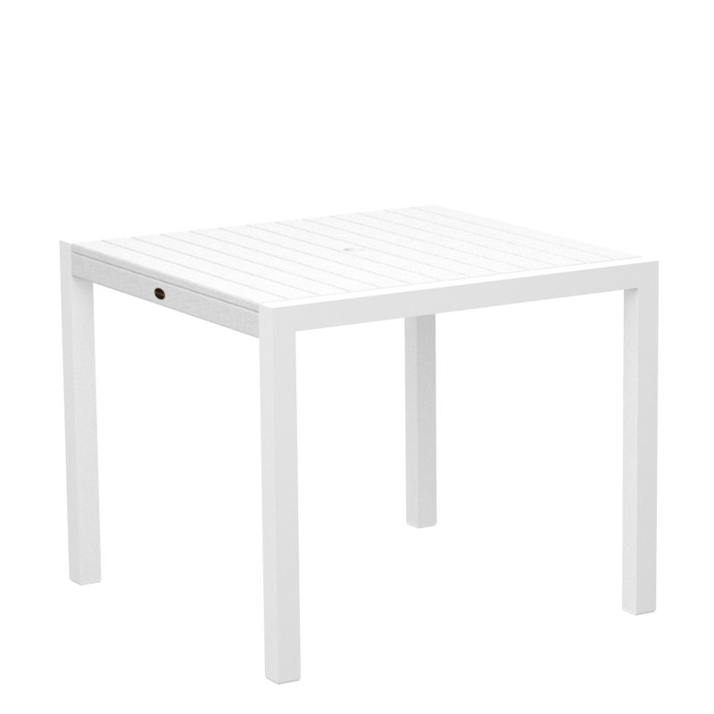 Table de salle à manger POLYWOOD MOD, Blanc, Blanc, L 35,18 po x P 35,18 po