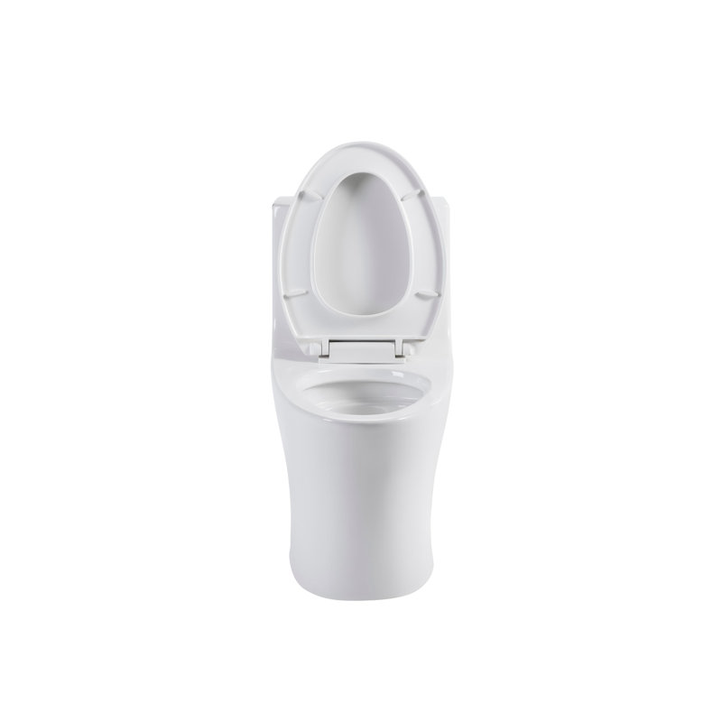 Toilette allongée une pièce à double chasse 1,1 / 1,6 GPF ADA avec siège à fermeture douce, chasse 1000G, Blanc lustré