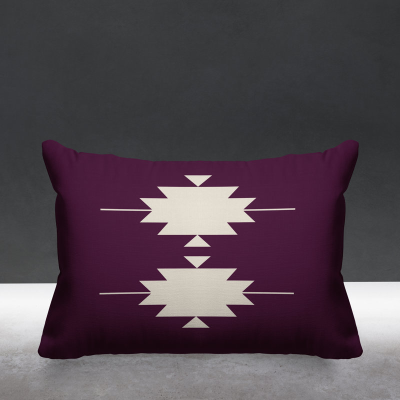 Coussin intérieur / extérieur Sike Southwestern, Mauve