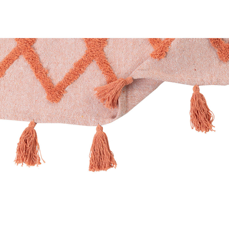 Minden Hand Woven Throw, Orange/White