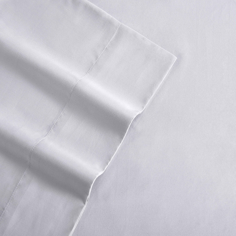 Queen Blue Cotton Polyester Sateen Sheet Set