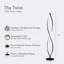  Twist 43 in. Industrial Modern LED Black Floor Lamp with Built-In 3-Way Dimmer-27936423