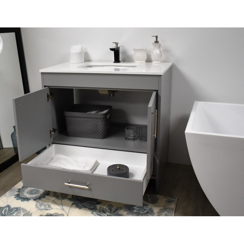 Ensemble de meuble-lavabo simple 36 po Annily, Gris