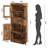 67" Tall Storage Cabinet with 4 Doors & Flip Glass Drawer, Freestanding Bathroom Organizer with Adjustable Shelves, Sturdy MDF Pantry Cabinet for Bathroom, Kitchen, Living Room, Laundry