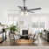 52" Large Chrome Seashell Shade Ceiling Fan w 3 Light