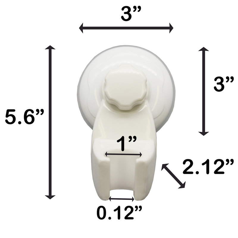 White Plastic Rust Resistant Suction Shower Head Bracket