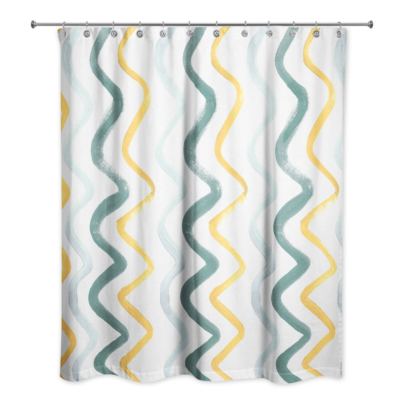 Rideau de douche Ritva, Bleu/jaune