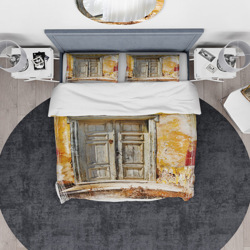 Ensemble de housse de couette avec portes grecques traditionnelles designart old