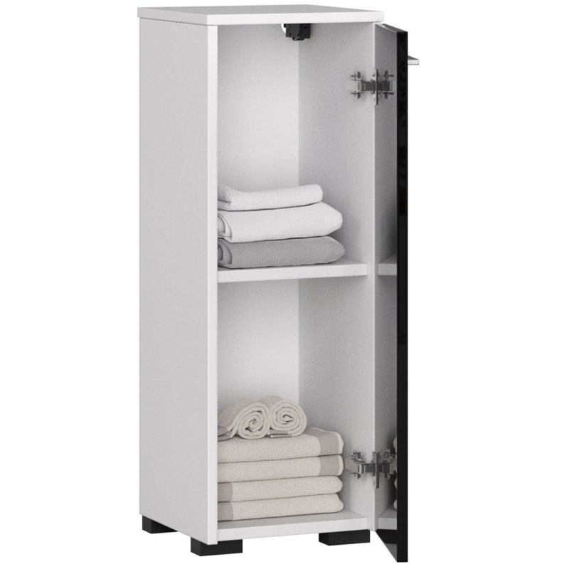 Espyn Bathroom Cabinet, White/Black Gloss