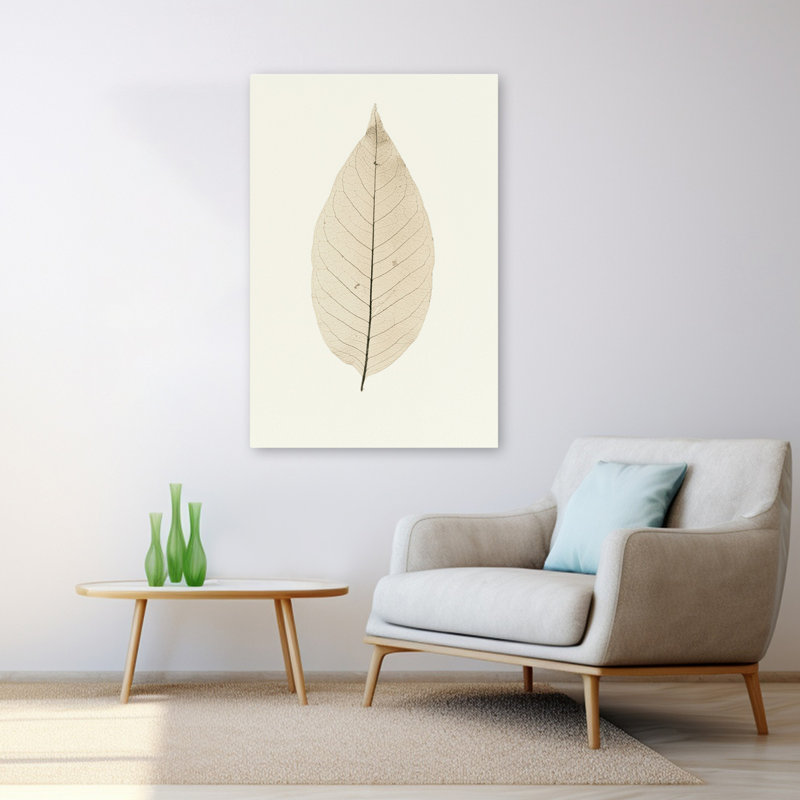 Magnolia chinois - art floral et nature morte avec feuilles botaniques, H 48 po x l 32 po