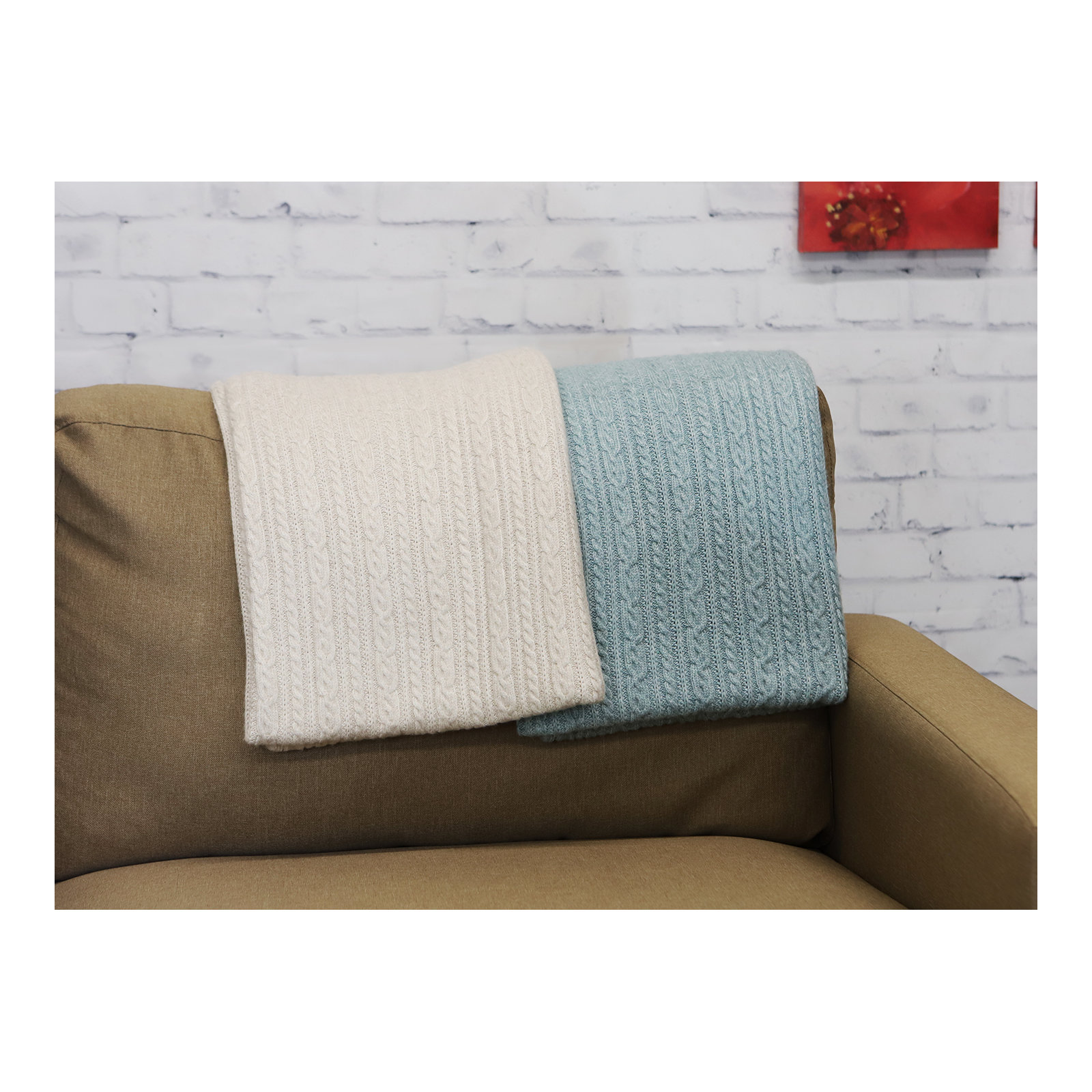 Knitted Throw Blanket, Seamist