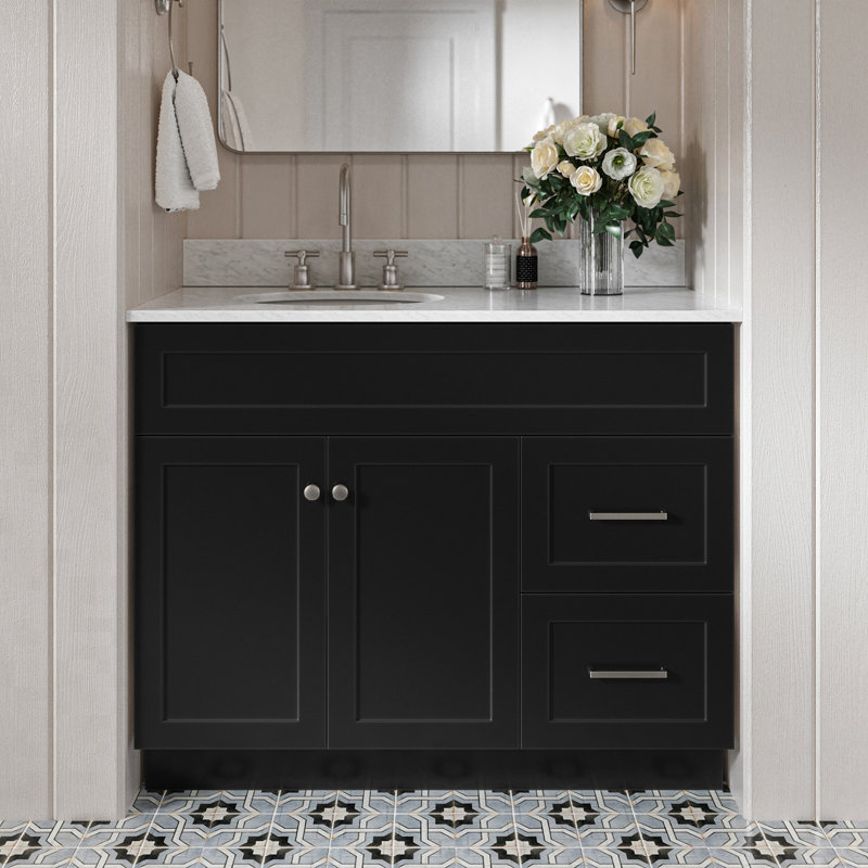 Ensemble de meuble-lavabo simple 43 po Partham, Noir
